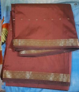Elegant Maroon Saree with Gold Border