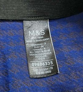 M&amp;S Blue Mix Houndstooth Mini Skirt