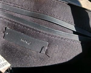 Mango Black Croc Textured Bag