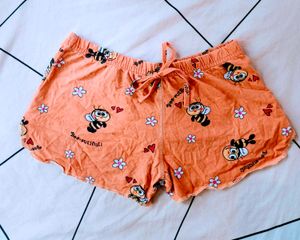 Cute Bee Print Pajama Shorts