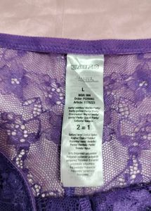 four Lace Panty Set - Purple &amp; Black combo