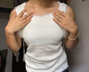 Korean Coquette Lace Tank Tee🎀