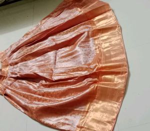 Elegant Brocade Ethnic Skirt wuth aari work blouse