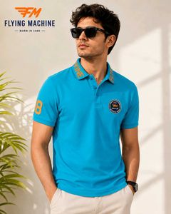 Flying Machine Men's Blue Polo Tshirt