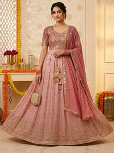 Stunning Embellished long gown with dupatta