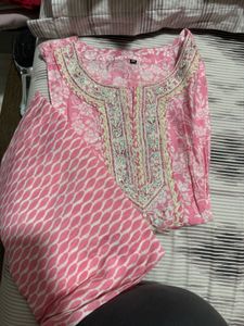 Pink Embroidered Kurta Set
