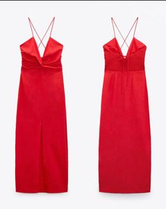 Zara Red linen Dress