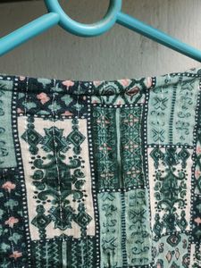 Boho Patchwork Print V-Neck Top