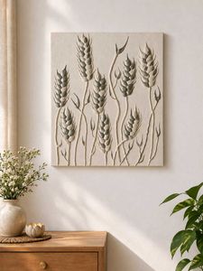 Textured Wheat Stalk Wall Art
