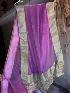 Elegant lavender Lehenga Choli with purple dupatta