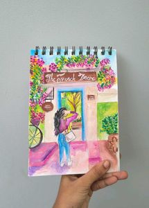 Artistic French Door Scene Painting