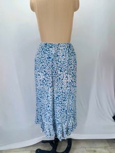 Floral Print Midi  Cascade Skirt