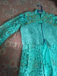Elegant Teal Ethnic Gown