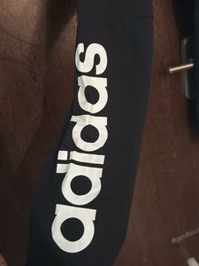Adidas Black Leggings with Logo Detail