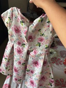 Beautiful Floral Box-Pleat Party Dress