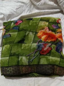 Beautiful Green Floral Saree