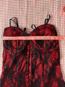 GOTHIC Red Lace Corset Top