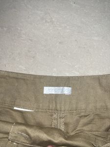 Beige Bootcut Trousers