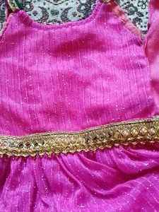 set of 3 peace Girls' Pink Dress &amp; skirt