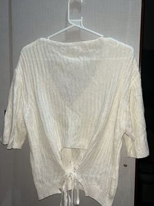 Cream Knit Button-Up Cardigan Top (s/m/l)
