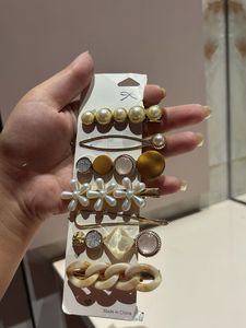 Pearl &amp; Gemstone Hair Clip Set