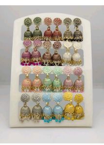Jhumka Earrings Set of 12
