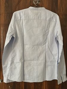 Classic Striped Band Collar Shirt