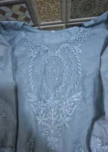 Elegant Grey Embroidered Kurta Set