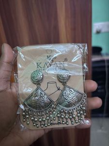 Oxidised Silver Jhumka Earrings