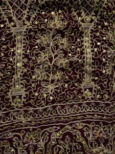 Exquisite Maroon &amp; Gold Embellished Lehenga Choli