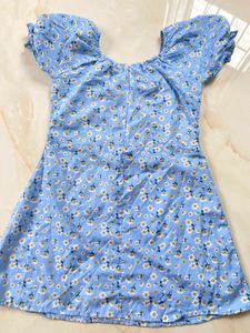Blue Floral Mini Dress