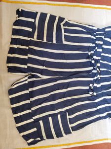Striped Navy &amp; White Romper