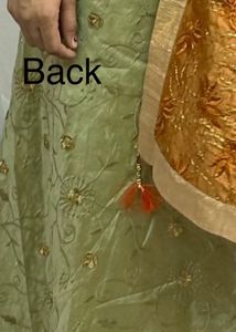 Embroidered Silk Long Dress With Duppatta