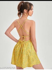 Yellow Floral Print Sundress