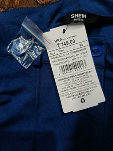 Blue Wide-Leg Trousers
