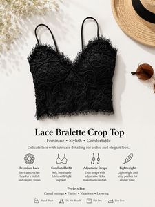 Black Lace Bralette Crop Top