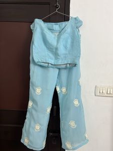 Embroidered Palazzos/Co ord Set 3 piece