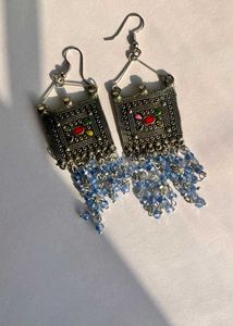 Boho blue earrings
