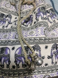 Boho Elephant Print Drawstring Bag