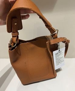 Chic Brown Faux Leather Bucket Bag