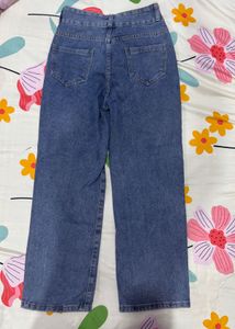 Blue Denim Wide Leg Jeans