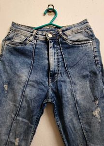 Stylish Distressed Blue Jeans