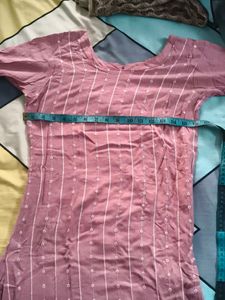 Pink Striped Kurta and pant set