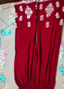 Red Chikankari Kurti Set ✨😍❤️