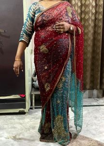 Embellished y2k Silk Saree
