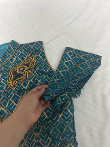 Stunning Blue Embroidered Blouse
