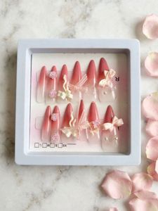 🎀🌹 COQUETTE 3D BOW &amp; ROSE PRESS-ON NAIL SET