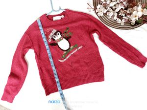 Girls' Christmas Penguin Sweater