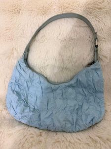 DIY Light Blue Ruched Shoulder Bag