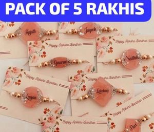 Pack of 5 Personalized Rakhis